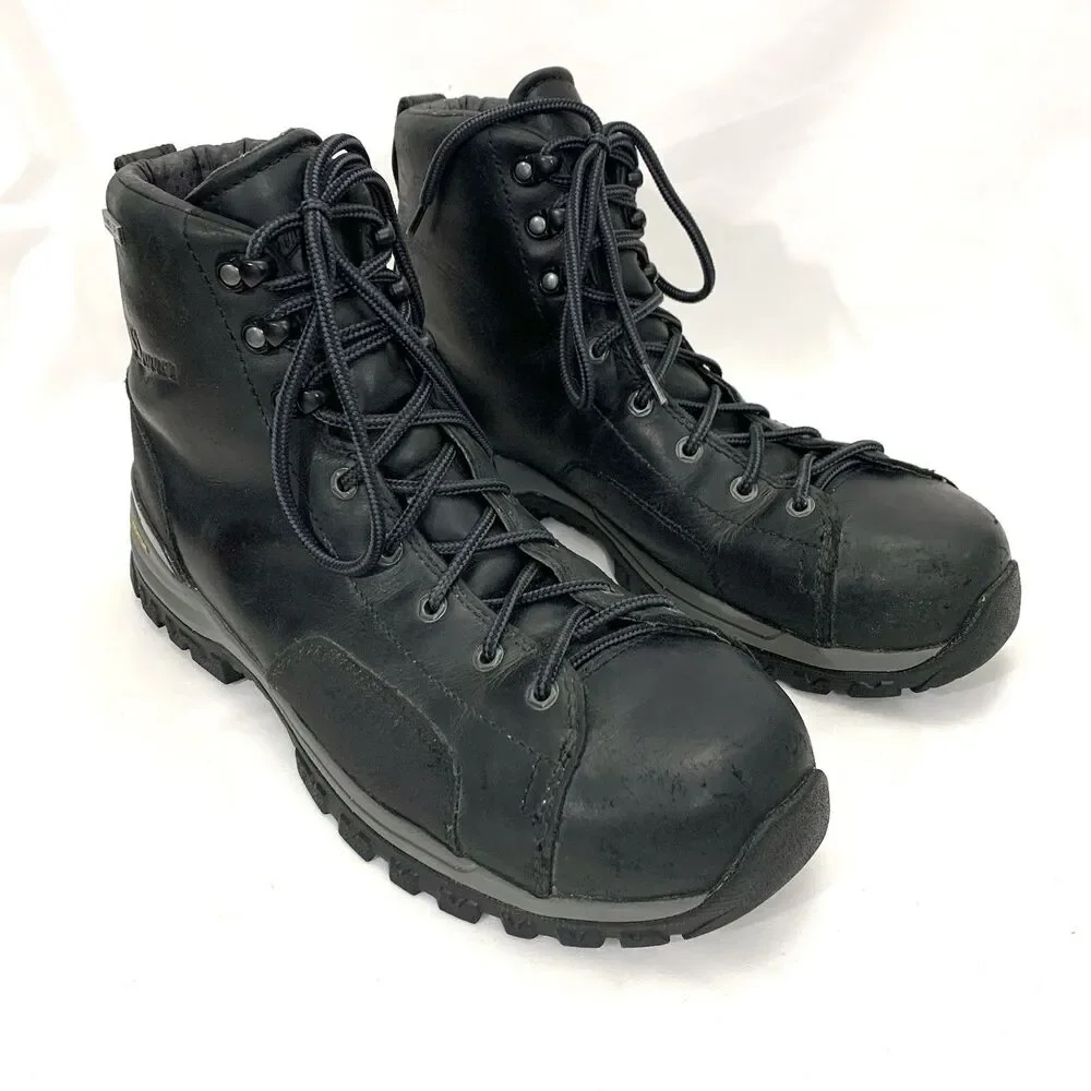 DANNER Stronghold 6” Men's Black Composite Toe Lace Up Work Boots Size 9.5 D
